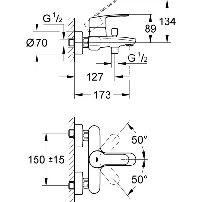 Grohe Eurostyle C Einhebelmischer-Wannenarmatur DN 15 5 Grohe Eurostyle C Einhebelmischer-Wannenarmatur DN 15 – Bild 3